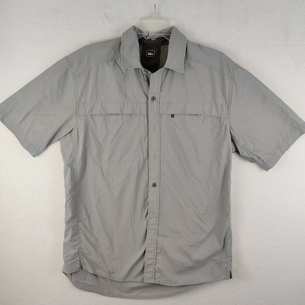 REI Mens Button Up Shirt XL Blue Outdoors Hiking Camp Casual